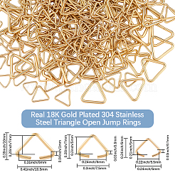 300Pcs 3 Styles Triangle 304 Stainless Steel Rings&nbsp;STAS-BBC0007-51