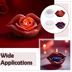 2Pcs 2 Styles Lip with Rose Flower Aromatherapy Candle Silicone Molds&nbsp;ST-CJ0043-070