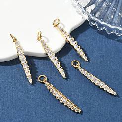 SHEGRACE Brass Micro Pave Cubic Zirconia Pendants&nbsp;XGRQ3D897-502G