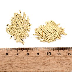 Woven Rhombus Brass Stud Earrings&nbsp;EJEW-R025-19G