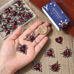 24Pcs 4 Styles Alloy Enamel Gothic Style Pendants&nbsp;PALLOY-SC0004-45A