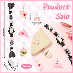 5Pcs Iron Cell Phone Holder Stand & PVC Mobile Dustproof Plugs&nbsp;HJEW-SW00431