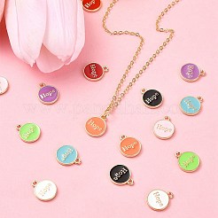 16Pcs 8 Colors Alloy Enamel Pendants&nbsp;ENAM-YW0003-85