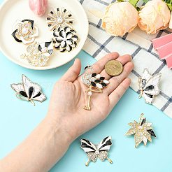8Pcs 8 Styles Enamel Pins&nbsp;JEWB-CJ0003-16