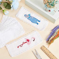 Polyester Lace Aida Cloth Bookmarks for Cross Stitch Making&nbsp;AJEW-WH0248-374