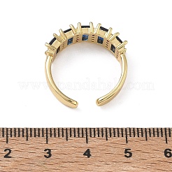 Brass Micro Pave Cubic Zirconia Cuff Open Rings for Women&nbsp;RJEW-L343-16G