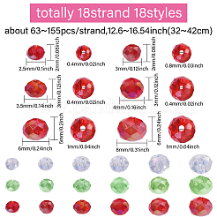 18 Strands 18 Styles Christmas Theme Electroplate Glass Beads Strands&nbsp;EGLA-GO0001-01
