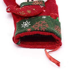 Santa Claus Cloth Hanging Christmas Stocking&nbsp;HJEW-SZC0004-25