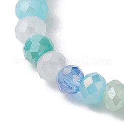 5Pcs 5 Colors Electroplate Glass Stretch Rings&nbsp;RJEW-JR00681