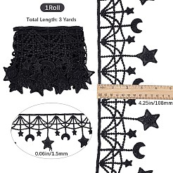 Moon Star Polyester Lace Trim&nbsp;OCOR-WH0080-56A