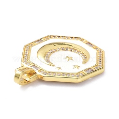Brass Micro Pave Cubic Zirconia Pendants&nbsp;ZIRC-P085-38G