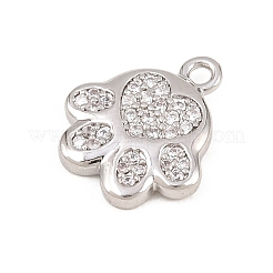 Brass Micro Pave Clear Cubic Zirconia Pendants&nbsp;KK-D225-06P