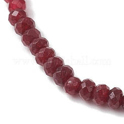 Dyed Natural Malaysia Jade Rondelle Beads Stretch Bracelets for Women&nbsp;BJEW-JB13042-02