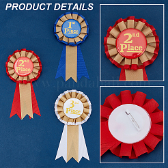 12Pcs 3 Colors Award Ribbon Shape Tinplate Badge Pins&nbsp;JEWB-HY0001-34