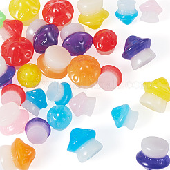 30Pcs 2 Styles Luminous Resin Mushroom Ornament&nbsp;RESI-TA0004-02A
