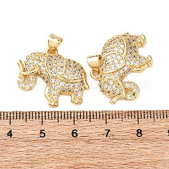 Brass Micro Pave Cubic Zirconia Pendants&nbsp;KK-K408-57G-02
