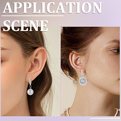 20Pcs 2 Colors Rack Plating Eco-friendly Brass Hoop Earring Findings with Latch Back Closure&nbsp;KK-BBC0027-50