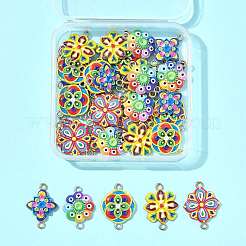 40Pcs 10 Styles 3D Printed Alloy Connector Charms&nbsp;ENAM-FS0003-61