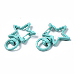 Spray Painted Eco-Friendly Alloy Swivel Snap Hooks Clasps&nbsp;X-PALLOY-T080-14-NR