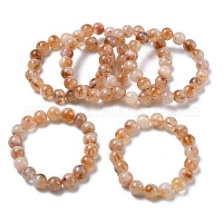 Natural Citrine Round Beads Stretch Bracelets for Women&nbsp;BJEW-Z158-03B-02