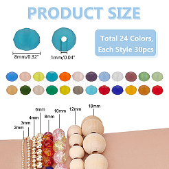 720Pcs 24 Colors Transparent Glass Beads&nbsp;EGLA-PH0001-38