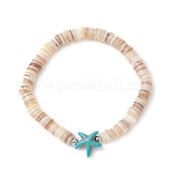 Natural Cultured Freshwater Pearl & Synthetic Turquoise Beads Stretch Bracelets&nbsp;BJEW-JB11876