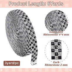2Pcs Tartan Pattern Hotfix Glass Rhinestone&nbsp;DIY-ME0001-63A