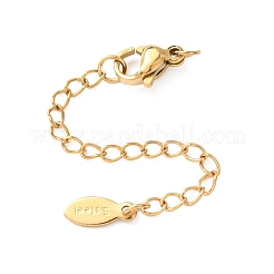 304 Stainless Steel Chain Extender with Oval Charms Ion Plating(IP)&nbsp;STAS-G383-07G