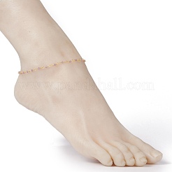 Faceted Round Natural Gemstone Beaded Anklets&nbsp;AJEW-AN00360