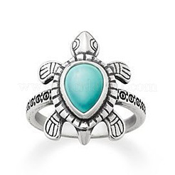 Retro Alloy and Synthetic Turquoise Finger Rings&nbsp;FS-WG1C352-05
