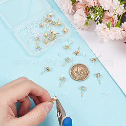 12 Pairs Brass Cubic Zirconia Stud Earring Findings&nbsp;KK-UN0001-81