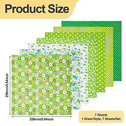 7 Sheets Cotton Fabric&nbsp;AJEW-TAC0042-03E