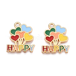 Light Gold Plated Alloy Enamel Pendants&nbsp;FIND-T009-04-RS