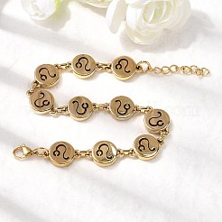 12 Constellations 304 Stainless Steel Link Chain Bracelets&nbsp;BJEW-I239-01G-12