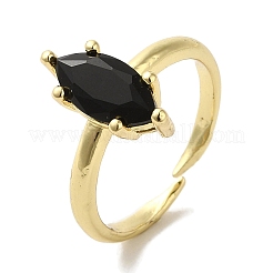 Rack Plating Brass Micro Pave Cubic Zirconia Adjustable Rings&nbsp;RJEW-H228-03G