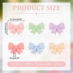 90Pcs 6 Colors Opaque Resin Cabochons&nbsp;RESI-ME0001-26