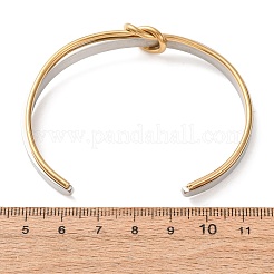 Duo Tone 304 Stainless Steel Knot Open Cuff Bangles for Women&nbsp;SA-CBA2192-05GP-02