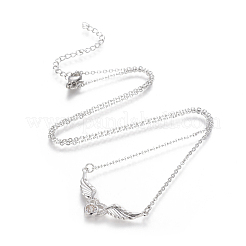 Brass Micro Pave Cubic Zirconia Pendant Necklaces&nbsp;NJEW-I230-18