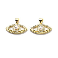 Brass Clear Cubic Zirconia Pendants&nbsp;KK-G446-02G