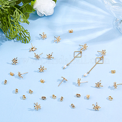 16Pcs Brass Stud Earrings Findings&nbsp;KK-DC0005-20