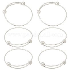 6Pcs Adjustable 304 Stainless Steel Wire Cuff Bangle Making&nbsp;MAK-BBC0001-24A-P