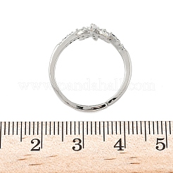 Brass Micro Pave Cubic Zirconia Finger Rings for Women&nbsp;RJEW-D322-03P