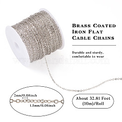 Brass Coated Iron Flat Cable Chains&nbsp;CH-TAC0007-01P