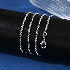 1.5mm Rack Plating Brass Box Chain Necklaces for Women Men&nbsp;MAK-L044-21P