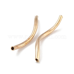 Brass Twist Tube Beads&nbsp;KK-B120-02D-LG