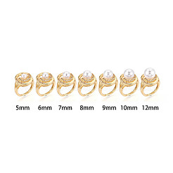 Brass Micro Pave Cubic Zirconia Adjustable Cup Peg Ring Settings&nbsp;KK-B166-03G