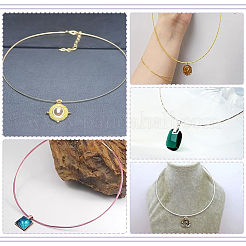 60Pcs 6 Colors Stainless Steel Wire Necklace Cord DIY Jewelry Making&nbsp;TWIR-UN0001-13B