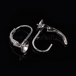 Anti-Tarnish Rhodium Plated 925 Sterling Silver Leverback Earring Findings&nbsp;X-STER-I017-084I-P