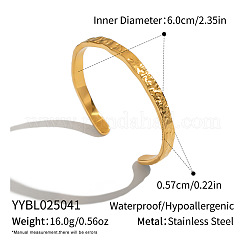 5.7MM 304 Stainless Steel Wave Textured Open Cuff Bangles for Women&nbsp;OV6378