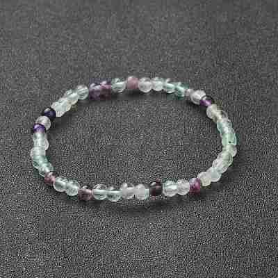 Natural Fluorite Beaded Stretch Bracelets&nbsp;BJEW-A117-A-38-1